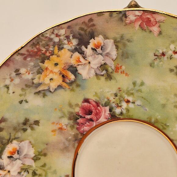 Vintage Bradford Editions Lena Liu "Exquisite" Floral Teacup & Saucer Set - Picture 3 of 5